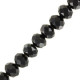 Faceted glass rondelle beads 8x6mm Black pearl shine coating